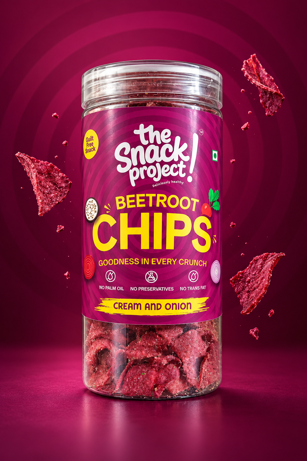 The Snack Project - Beetroot Chips Cream and Onion